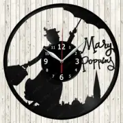 Mary Poppins Vinyl Record Wall Clock Decor Handmade 2032