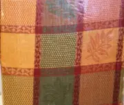 Cotton Park Cottage Tablecloth ~ Maple Leaves Jacquard ~ 70" Round NEW
