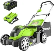 [Greenworks] 40V 17" Cordless (Push) Lawn Mower (75+ Compatible Tools), 4.0Ah Battery and Charger Included
