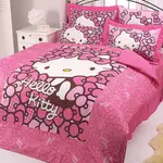 HELLO KITTY 我的RIBBON時尚 粉 精梳棉 問貨再下單 單人 雙人 加大 特大 床包 涼被 兩用被 床罩