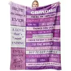 Grandma Gifts from Grandkids, Birthday Gifts for Grandma Soft Fleece Blanket,...