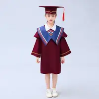 在飛比找樂天市場購物網優惠-兒童博士服幼兒園學士服小學生畢業照服裝碩士服大人幼兒畢業禮服