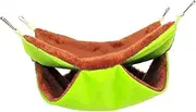 WEKAMOS Double Layer Plush Sugar Glider Hammock Warm Squirrel Nest Bed for Pets Green Comfortable Hanging Sleeping Space for Squirrels and Sugar Gliders