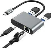 USB to Ethernet Adapter,Gigabit Type C to Ethernet Adapter | Computer Internal Components and Accessories for Monitor Projector Laptop Phone Classroom Travel Offices