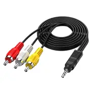 Lertenys 3.5 mm to RCA AV Camcorder Video Cable,3.5mm 18 TRRS Male to 3 RCA Male Plug Adapter Cord for TV,Smartphones,MP3, 5ft