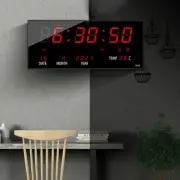 Digital Wall Clock Alarm Temperature Calendar Table Clocks Electronic LED Clock