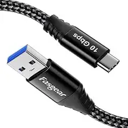 USB A to C Cable 1.5m - USB A to USB C 3.2 Gen 2 Cord Braided 10Gbps Android Auto Type C Data Cable 3A Fast Charge Compatible for Portable SSD Galaxy S24 X-box Series PS5 Controller i-Phone 15