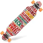 Sports Longboard Skateboard, ABEC-11 Chrome Steel Bearing 41-inch 7-Layer A-Level Maple Vitality Pattern Four-Wheel Skateboard Suitable for Adult Men Women