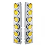 Peterbilt Air Cleaner Bracket w/ Lights & Visors - Amber LED/Amber Lens