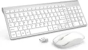 Keyboard and Mouse Combo,J 2.4G Slim Wireless Keyboard Mouse with Num