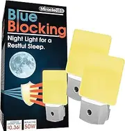Miracle LED Blue Blocking LED Warm Yellow Night Light with Daylight Sensor Replicate Setting Sun and Produce Melatonin Organically (2-Pack)