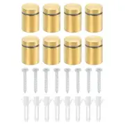 8 Pcs Standoff Screws, 3/4" x 1" Stainless Steel Wall Standoff Mounts, Gold