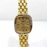 在飛比找Yahoo!奇摩拍賣優惠-優-LONGINES浪琴 k金錶 錶徑21*22mm 585
