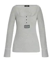 Versace Ribbed Lingerie Top 1,2,3,4,5 Gray