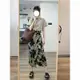 【ONLY GOOD】夏季韓劇穿搭鹽系輕熟復古法式茶裡茶氣T恤+碎花半身裙兩件套裝女