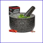 Heavy Duty Granite Mortar & Pestle Set - 4 Cup - Perfect for Guacamole & Salsa