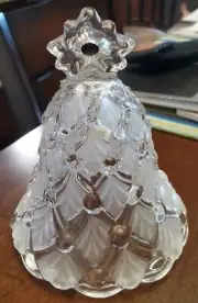Mikasa Winter Dreams Crystal Christmas Tree Bell 5.5in Frosted Satin Germany