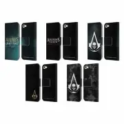 ASSASSIN'S CREED BLACK FLAG LOGOS LEATHER BOOK CASE FOR APPLE iPOD TOUCH MP3