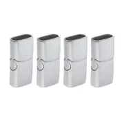 10mmx5mm Flat Leather Clasps, 4Pcs Bracelet Clasps, Silver