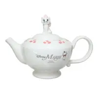 在飛比找樂天市場購物網優惠-小禮堂 迪士尼 瑪麗貓 造型陶瓷茶壺 500ml (白坐姿款