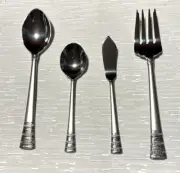 Towle Silversmiths Viole Frost 4 pc Hostess Serving Set NIB Old Stock Korea
