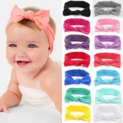 3 PCS Baby Girl Solid Color Knot Cotton Elastic Headband Stretch Hair Head Band