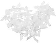 Mini Bowknot Ribbons Assortment Pcs White Chiffon Bows for Clothing Decorations Craft Projects