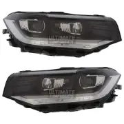 Volkswagen T-Cross 2019-2024 Headlamp Headlight LED Black 1 Pair Left & Right