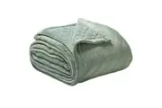 Bianca Mansfield Super King Velvet Sherpa Bed Quilt Blanket Throw Bedspread Sage