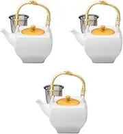 Set of 3, Gold Colored Square Earthenware Bottle (with Kagoami) [550cc] 5.5 x 4.3 x 4.1 inches (14 x 11 x 10.3 cm) | Setomonohonpo