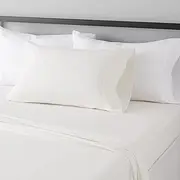 Amazon Basics Lightweight Super Soft Easy Care Microfiber Bed Sheet Set with 36-cm Deep Pockets - Single, Cream