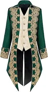 [Taamlou] Men's Steampunk Jacket Medieval Embroidery Tailcoat Vintage Gothic Tuxedo