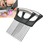 2Pack Onion Slicer Meat Slicer, Food Slice Assistant Onion Holder Slicer, Kitchen Gadgets - Stainless Steel Vegetable Holder Cutting Kitchen Gadget Tomato Peeler