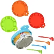 Silicone pet food can cover 4 / set silicone can cover 1 pack 3 Standard size general purpose cat and dog food can cover dishwasher safe