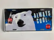 Coca Cola Tin Sign Polar Bear Merchandise Soft Drink Always Cool Sealed 1990s