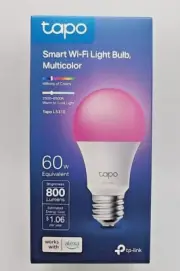 TP-Link Tapo Smart Light Bulb 60W 16M Colors RGBW Dimmable works w/ Alexa 2.4GHz