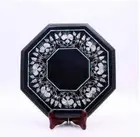 12" Black Marble Coffee Table Top malachite mop Pattern Inlay Corner Table