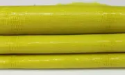 YELLOW SHINY REPTILE TEJUS print Goatskin leather skins hides 3sqf 0.7mm #A6924