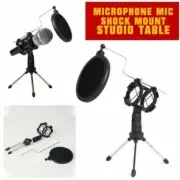 Microphone Shock Mount Studio Desktop Table Top Tripod Stand with Pop Filter