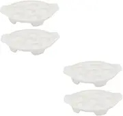 4 Pcs Snail Dish Broiler Pan for Oven Seafood Tray Ceramic Griddle Escargot Dining Dish Snail Baking Plate Ceramic Oyster Plate Metal Snail Barbecue Dish Snail Baking Dish Ceramics (Color : White, S