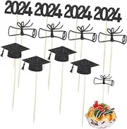 Yardwe 1 Set Graduation Cake Toppers Cap and Diploma Cupcake Decors Safe Food Grade Materials for Party Celebrations Cake Inserts for Events