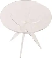 Generic 1:6 Coffee Table Round,Simulation Life Scene Decoration, Acrylic Tea Desk Model,Mini Dollhouse Accessory for Action Figures Dolls, Clear