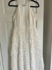 NWT - AIDAN MATTOX HALTER FRINGE DRESS - FULL LENGTH - SIZE 8