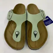 Birkenstock New w/ Box Gizeh Big Buckle Matcha Nubuck Leather Narrow Select Size
