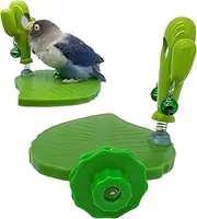 Bird Stands for Parrots | Parrot Training Stand - Leaves Shape Cage Accessories, Interactive Puzzle Enrichment, Cactus Style for Conure, Lovebird, Canarie