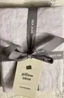 New Set of 2 West Elm European Flax Linen Line Pillowcases Lilac Melange Purple