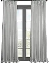 HPD HALF PRICE DRAPES BOCH-LN1855-84 Faux Linen Blackout Room Darkening Curtains, 50 X 84, Oyster