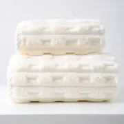 GGP Off White Thickened Coral Fleece Towel Set, Large Bath Towel & Face Towel Combo, Soft & Absorbent Towels For Home Use