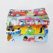 Baby Burp Cloths 3 Pack Mixed Wiggles Printed Toweling Back Handmade New