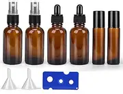 20ML Amber Glass Spray Bottles 20ML Glass Eye Dropper Bottles 10ML Glass Roller Bottles for Essential Oils Empty Refillable Liquid Cosmetic Bottle Container